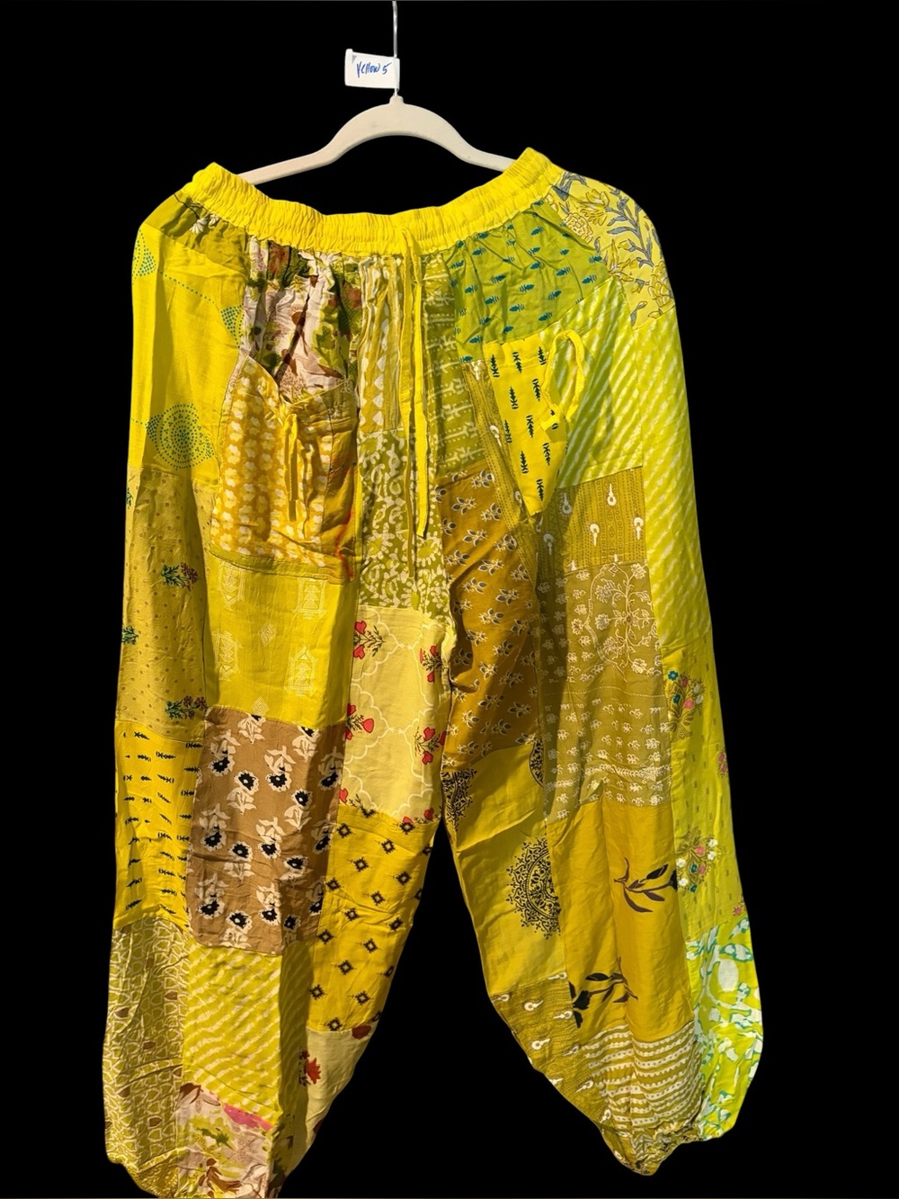 Yellow #5 NWT  100% rayon patchwork jogger pants